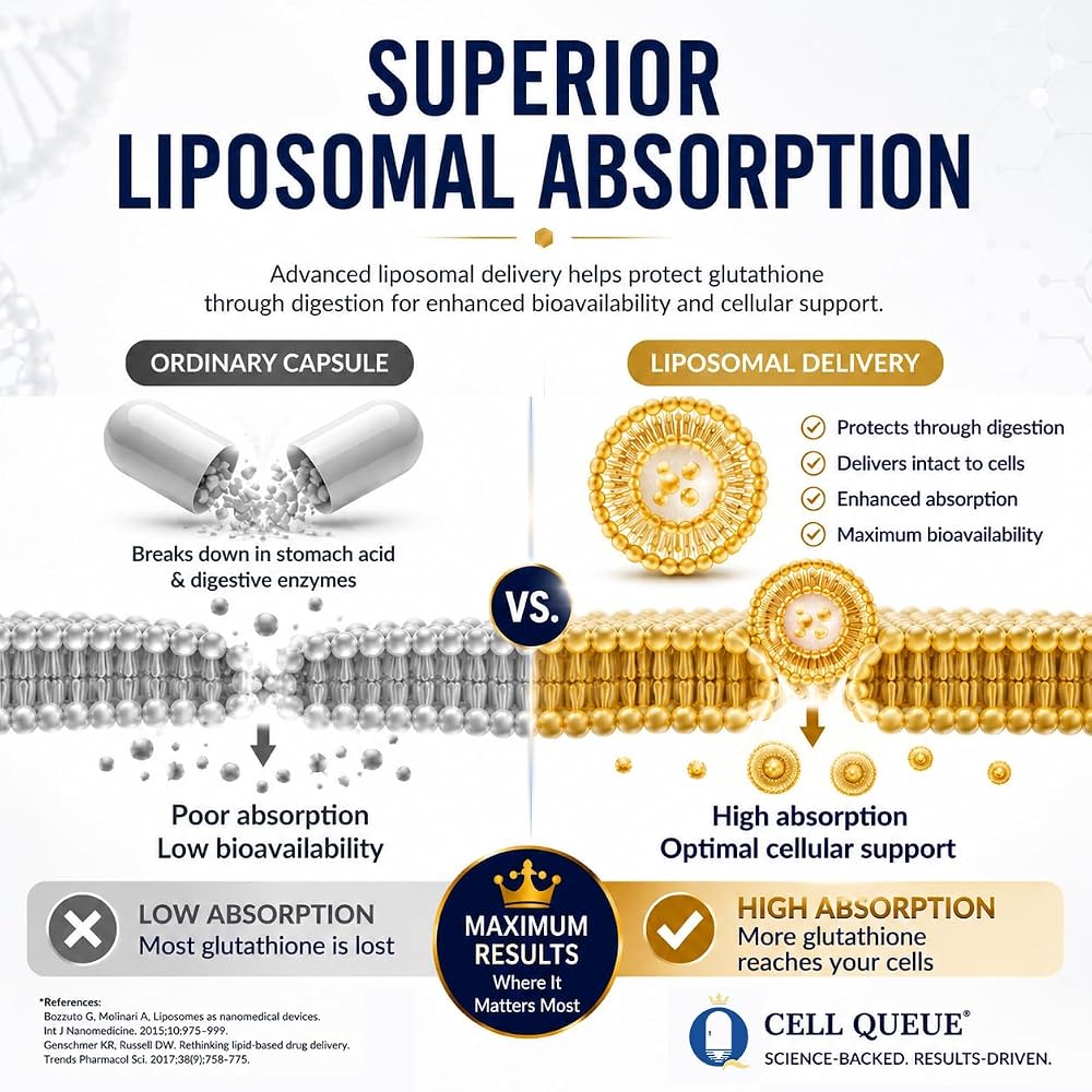 Cellqueue Liposomal Glutathione Liquid Antioxidant - 1.7 fl oz - image 3