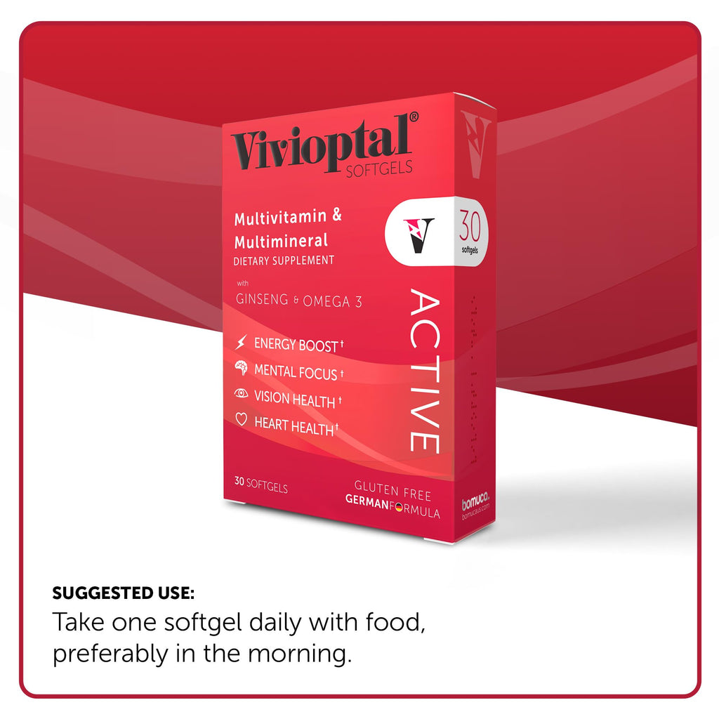 Vivioptal Active Multivitamin with Ginseng & Omega-3 - 30 Softgels - image 4