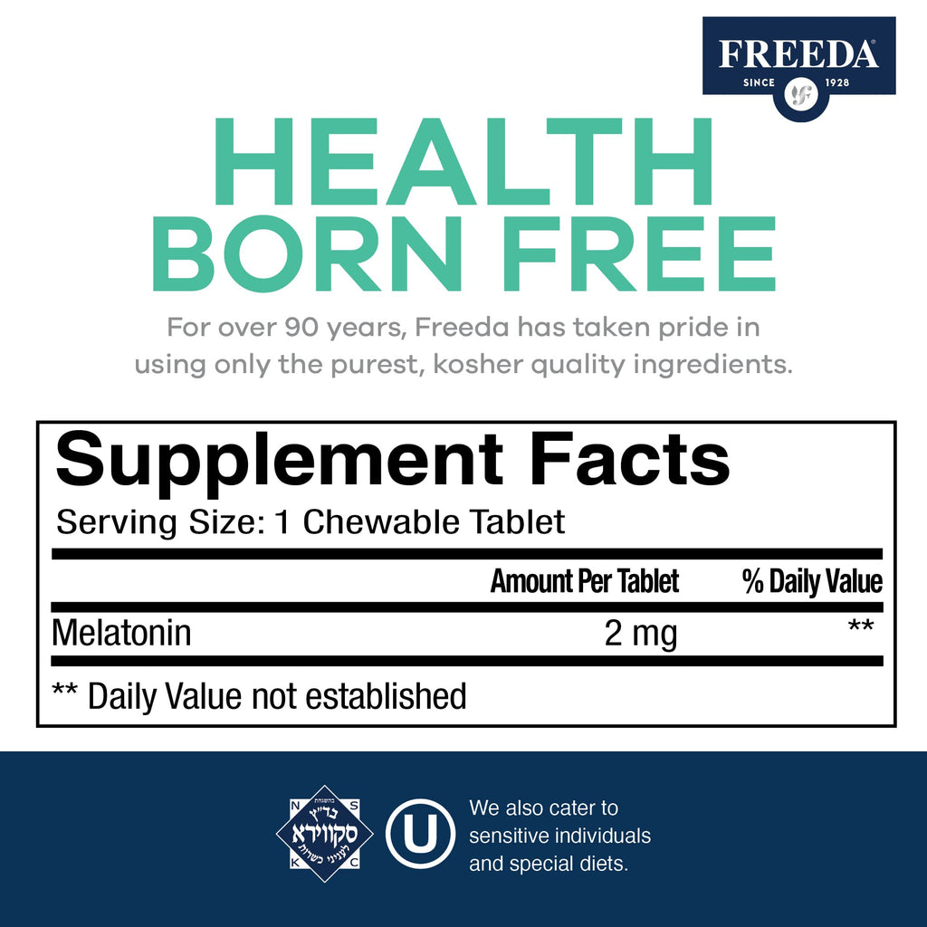 FREEDA Melatonin 2mg Sugar-Free Chewables