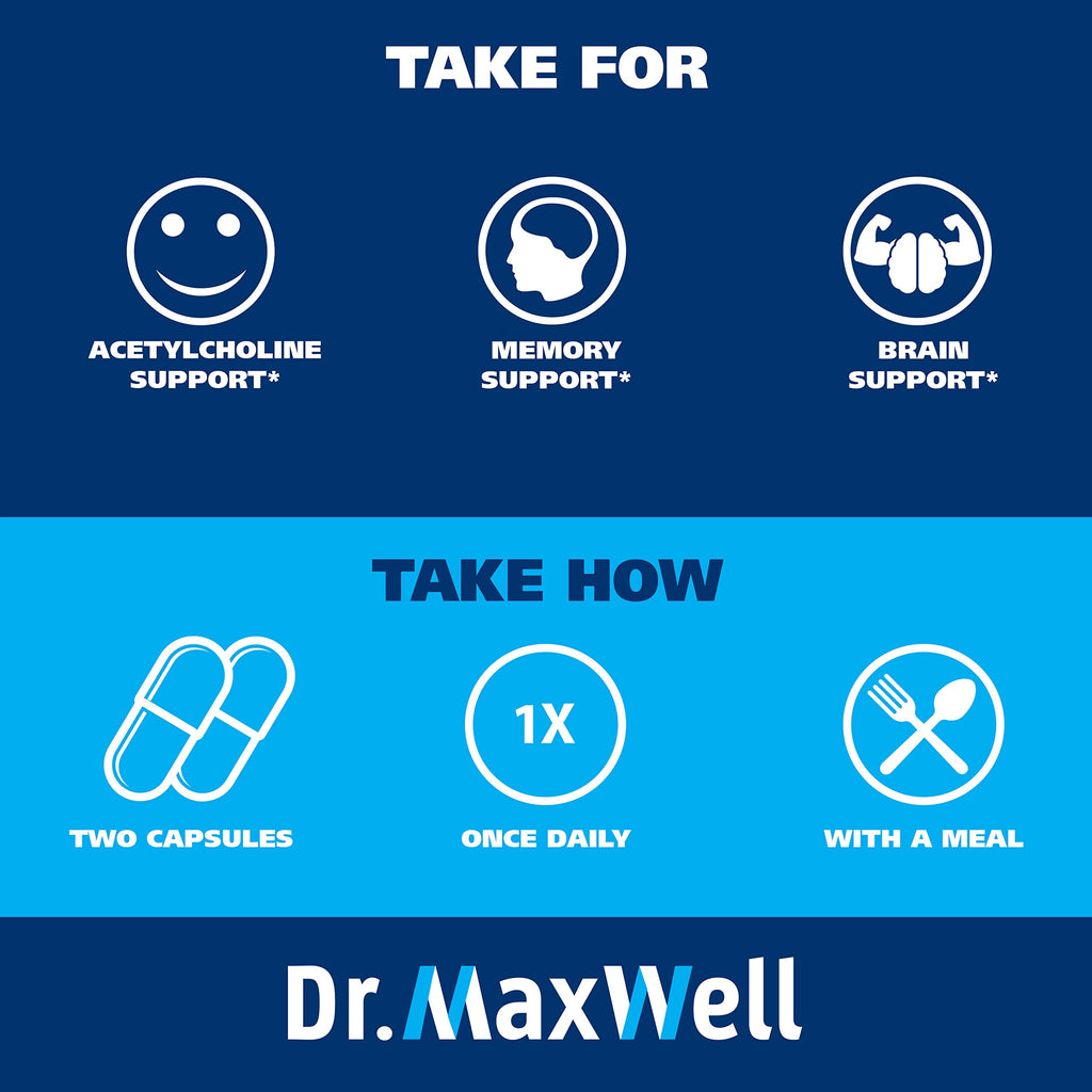 Dr. Maxwell Acetylcholine Alpha GPC 600mg + Bacopa - 60 Capsules - image 5
