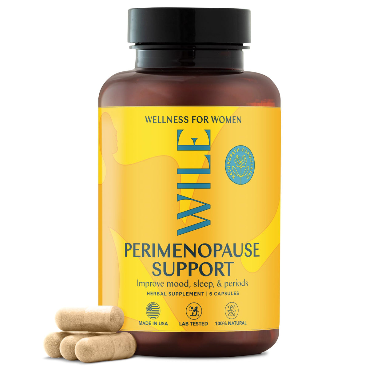 WILE Menopause Support Supplement with Ashwagandha - 60 Capsules