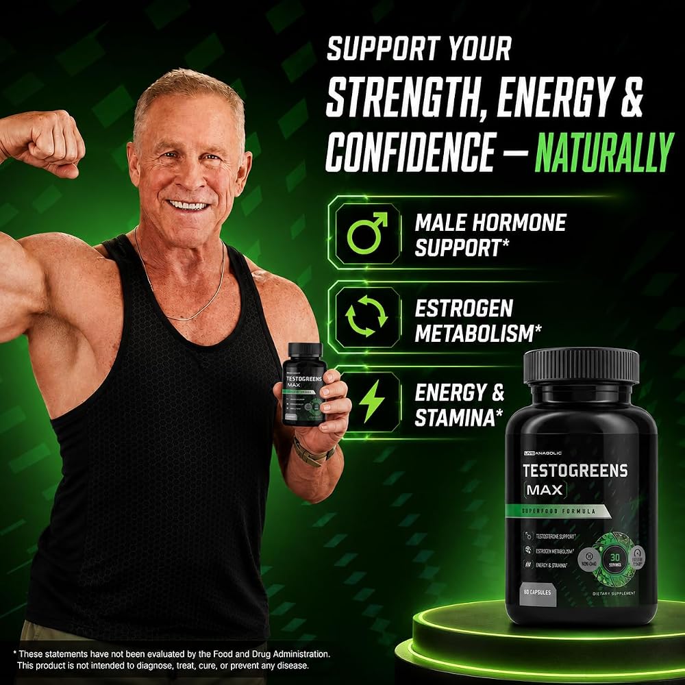Live Anabolic TestoGreens Max Men's Greens Supplement - 60 Capsules - image 8