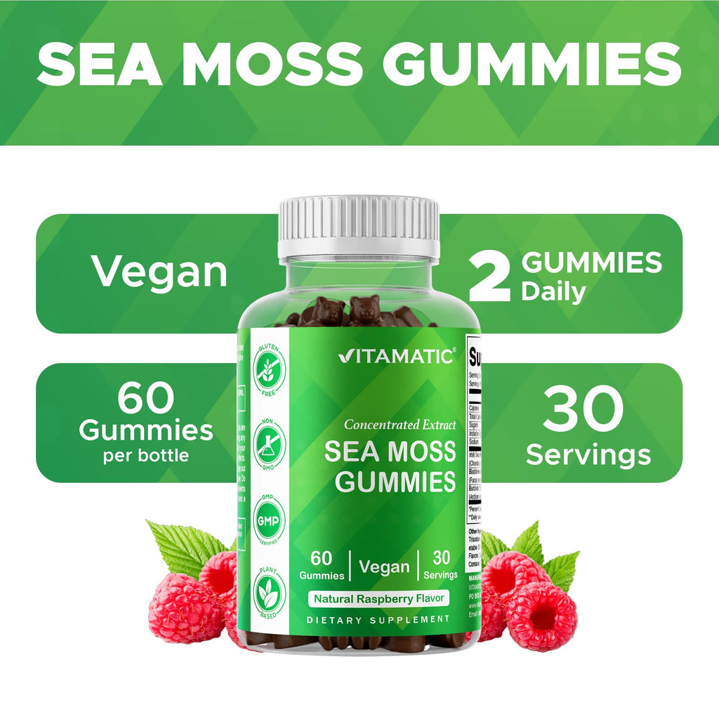 Vitamatic Sea Moss Gummies with Bladderwrack & Burdock - 60 Gummies - image 3