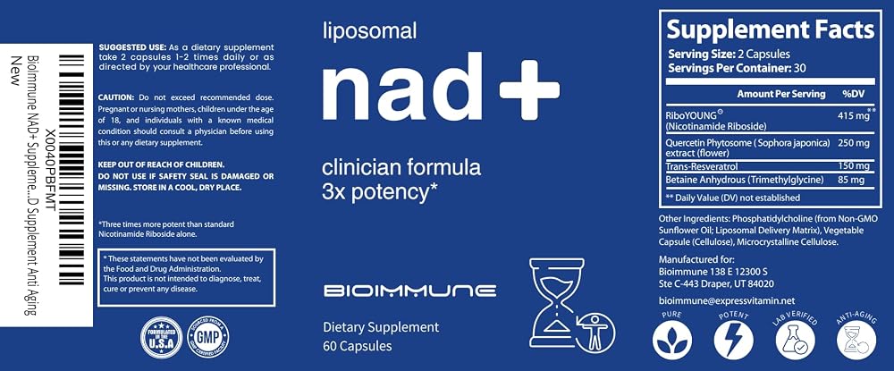 BioImmune NAD+ Supplement with RiboYOUNG - 60 Capsules - image 7