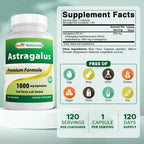 Best Naturals Astragalus 1000 mg Immune Support - 360 Capsules - image 2
