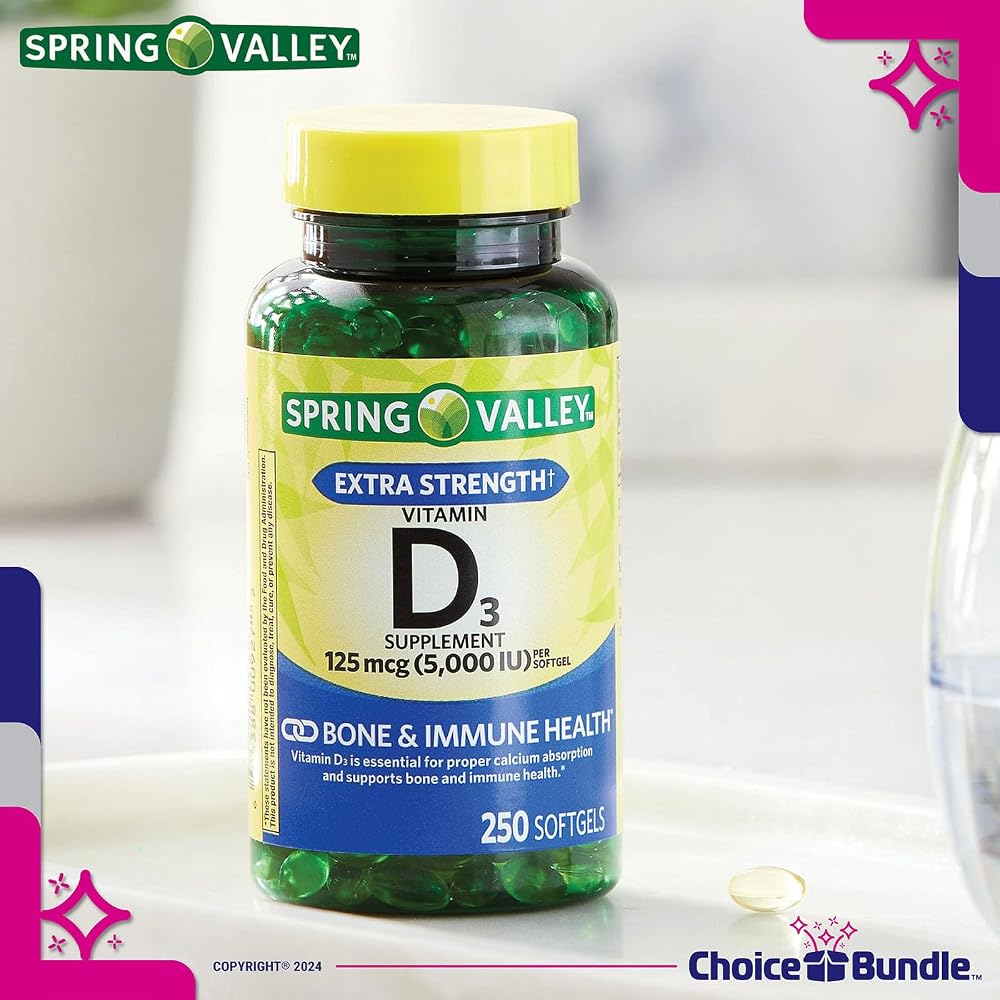 Choice Bundle Spring Valley Vitamin D3 5000 IU - 750 Softgels - image 4