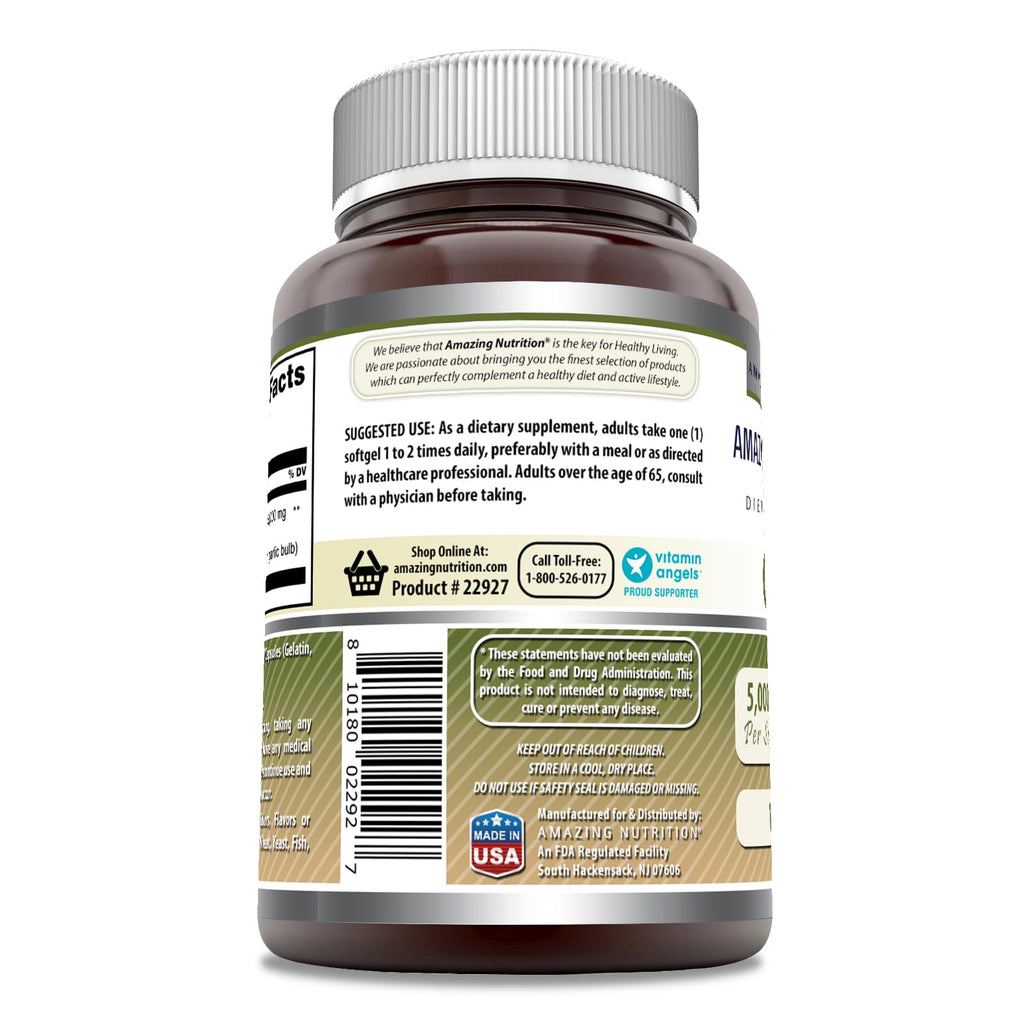 Amazing Nutrition Garlic Supplement 5000 mg - 120 Softgels - image 3