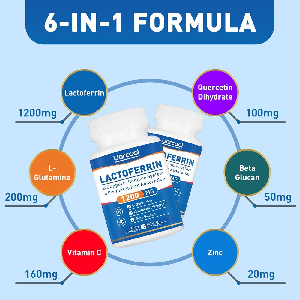 Uarcool Lactoferrin 1200mg Immune Support - 60 Softgels - image 4