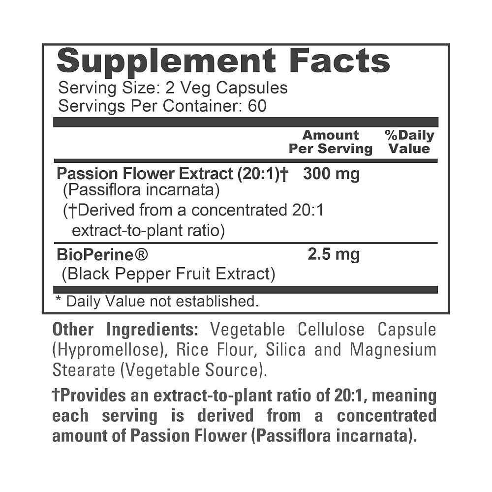 NusaPure Passion Flower 300mg - 120 Vegetarian Capsules - image 3