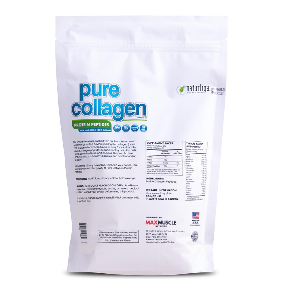 Max Muscle Naturaliga Grass Fed Type I & III Collagen Powder - 28 Servings - image 2