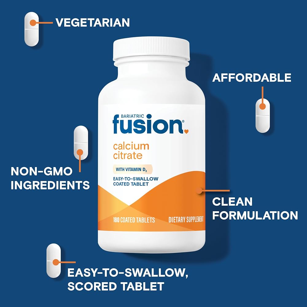 Bariatric Fusion Calcium Citrate with Vitamin D3 - 180 Tablets - image 3
