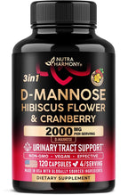 NUTRAHARMONY D-Mannose 2000mg with Cranberry & Hibiscus - 120 Capsules