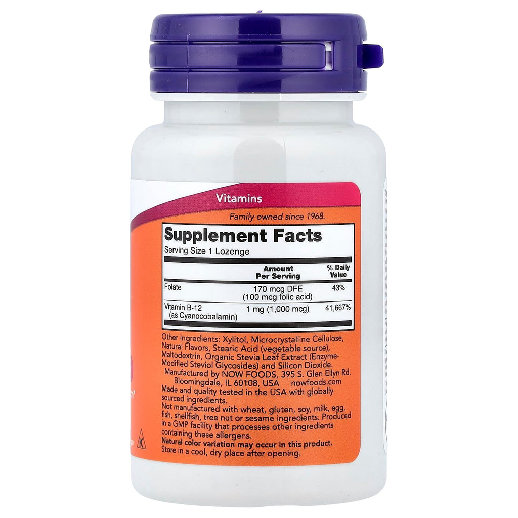 NOW Foods Vitamin B-12 1000 mcg - 100 Lozenges - image 2