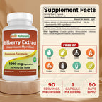 Best Naturals Bilberry Extract 1000mg Supports Healthy Vision - 90 Capsules - image 2
