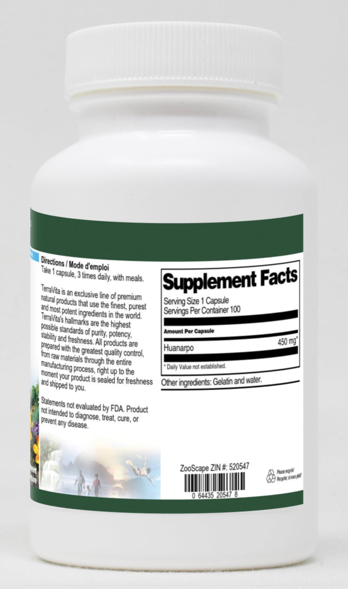 Terravita Huanarpo - 450 mg (100 Capsules, ZIN: 520547)