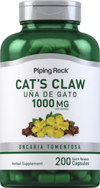 Piping Rock Cat's Claw Herb Supplement 1000mg - 200 Capsules
