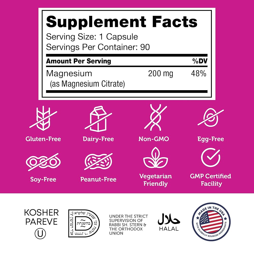 Zahler Magnesium Citrate 200 mg - 90 Capsules - image 5
