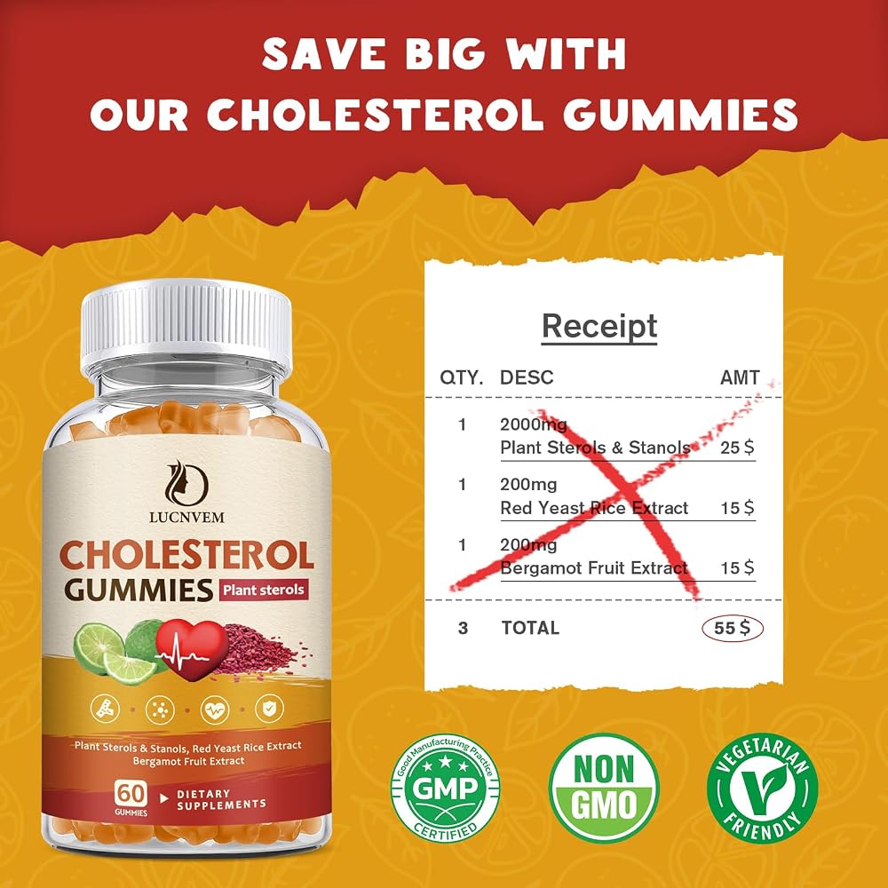 LUCNVEM Cholesterol Gummies with Plant Sterols & Red Yeast Rice - 60 Count - image 5