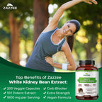 Zazzee White Kidney Bean 10:1 Extract 1800 mg - 200 Capsules - image 3