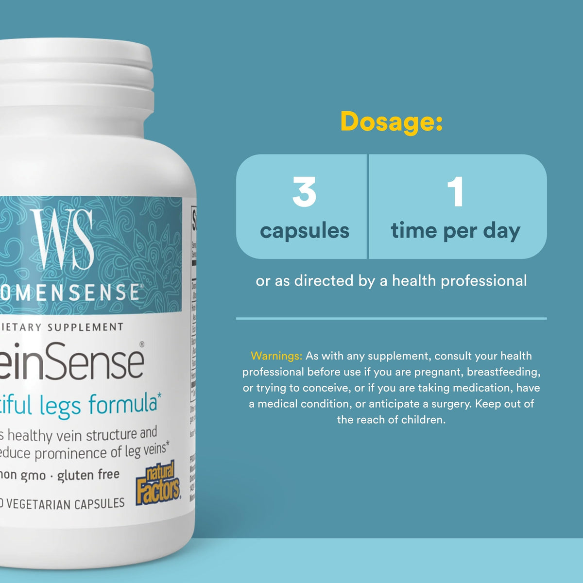 Natural Factors VeinSense Vein Support Formula for Women - image 3