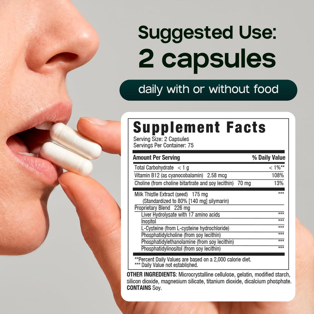 LIVERITE Liver Aid with Milk Thistle - 150 Capsules - image 3
