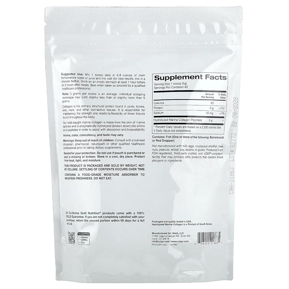 California Gold Nutrition Collagen Peptides Powder - 200g - image 2