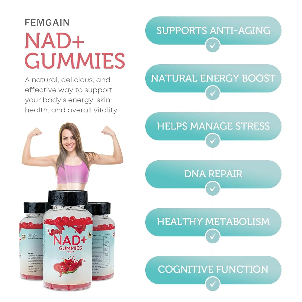 FEMGAIN NAD+ Gummies 1000MG Nicotinamide Riboside - 60 Count - image 4