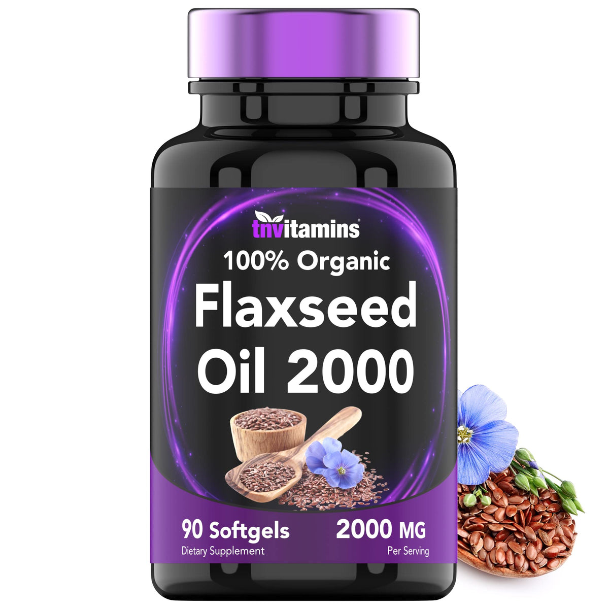 tnvitamins Organic Flaxseed Oil 2000 mg - 90 Softgels