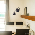 FLEXISTYLE Modern Kitchen Wall Clock Cup and Jug Black - 45x45 cm - image 2
