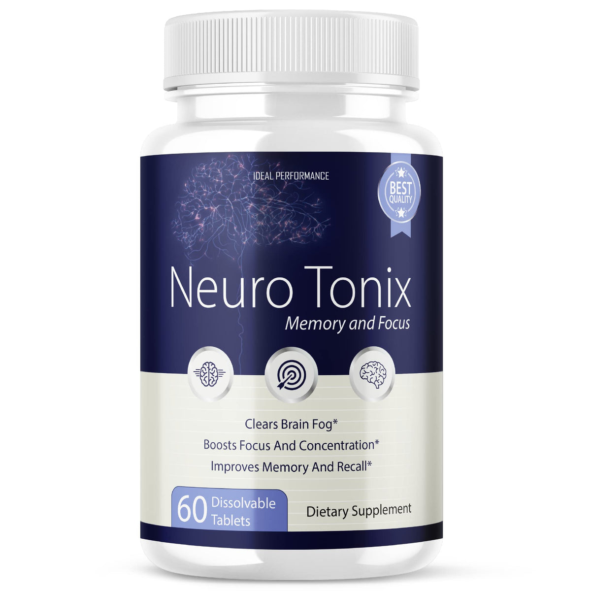 Ideal Performance Neurotonix Memory Supplement for Focus - 60 Capsules