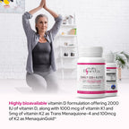Healthy Bones Co. Vitamin D3 K2 2000 IU - 30 Vegetarian Capsules - image 7
