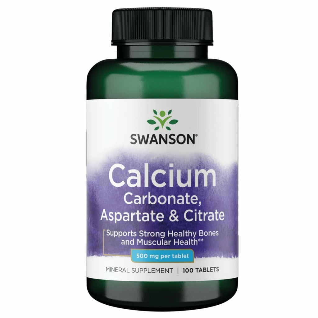 Swanson Calcium Carbonate Aspartate & Citrate 500 mg - 100 Tablets
