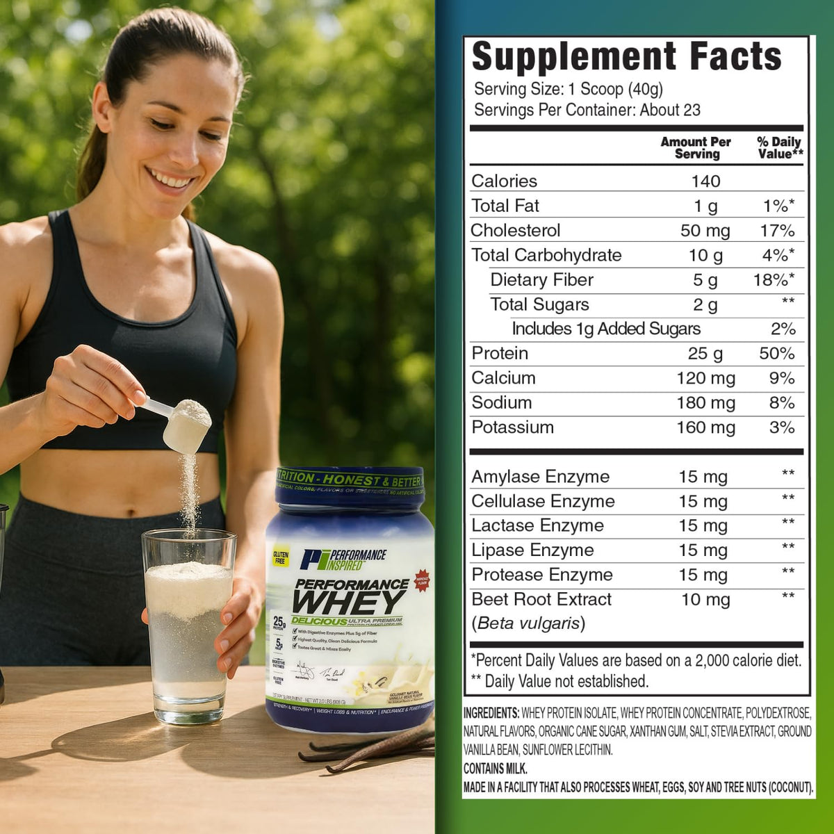 PERFORMANCE INSPIRED Nutrition WHEY Protein Powder Variation 2 LB
