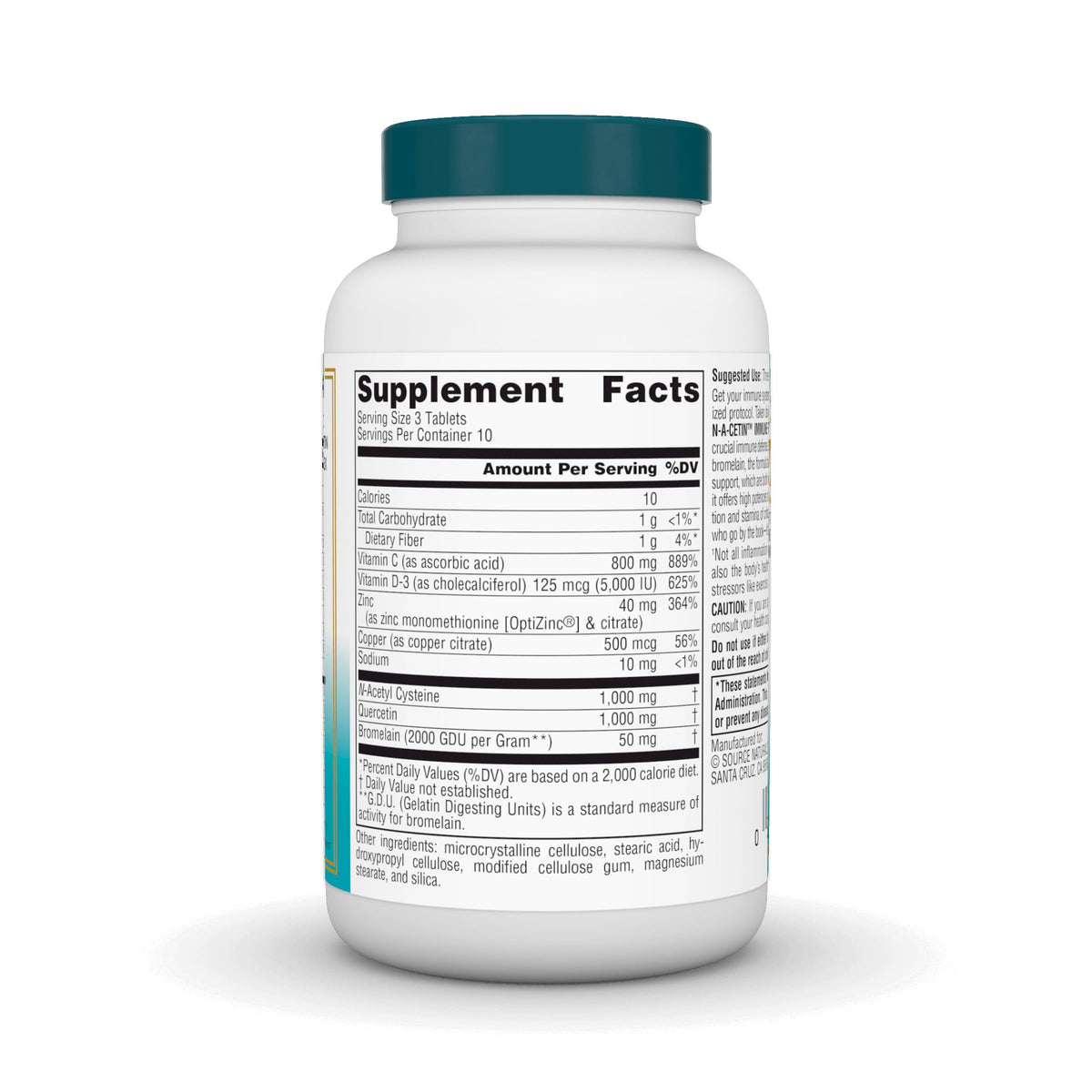 Source Naturals Wellness N-A-Cetin Immune Protocol - 30 Tablets - image 2