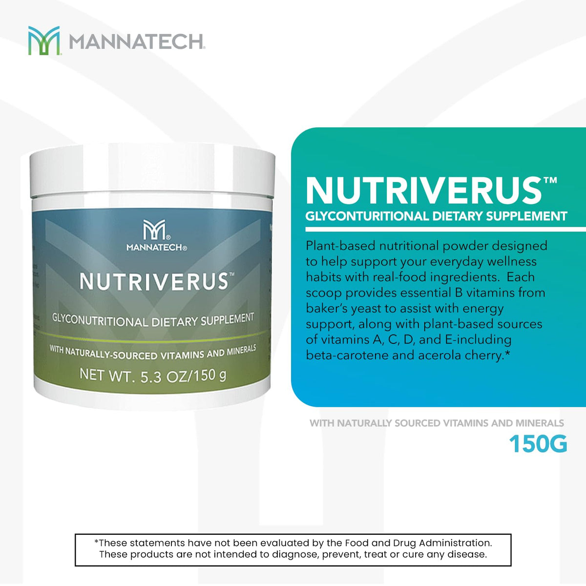 Mannatech NutriVerus Glyconutritional Supplement Powder - 5.3 oz - image 3