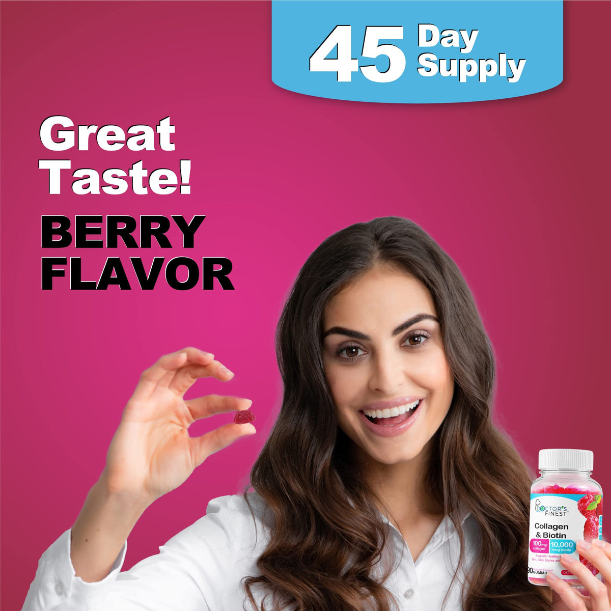 DOCTORS FINEST Collagen and Biotin 10000mcg Gummies - 90 Gummies - image 4