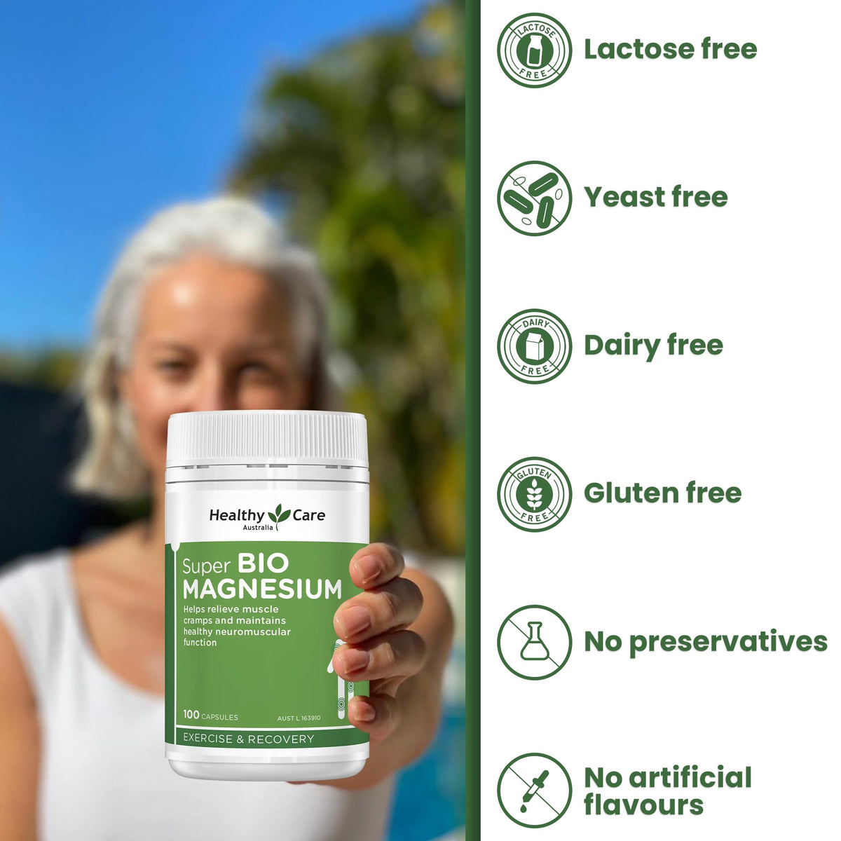 Healthy Care Super Bio Magnesium - 100 Capsules - image 5