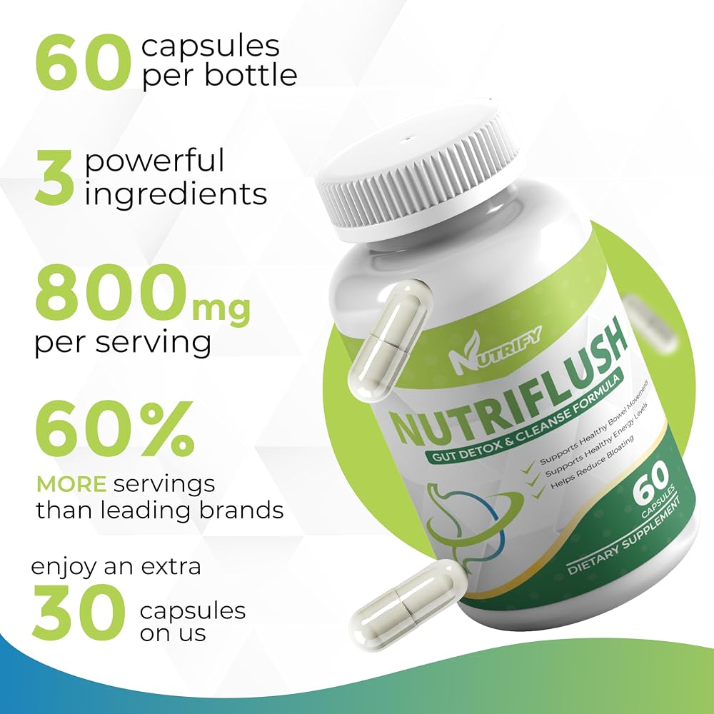Generic NutriFlush Colon Support & Gut Cleanse Formula - 60 Capsules - image 6