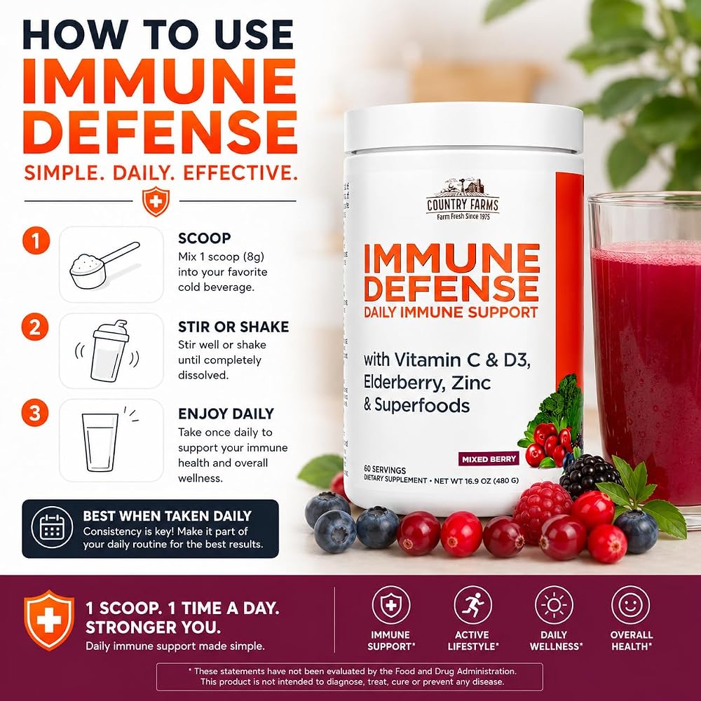Country Farms Immune Defense Superfoods Powder - 60 Servings - image 9