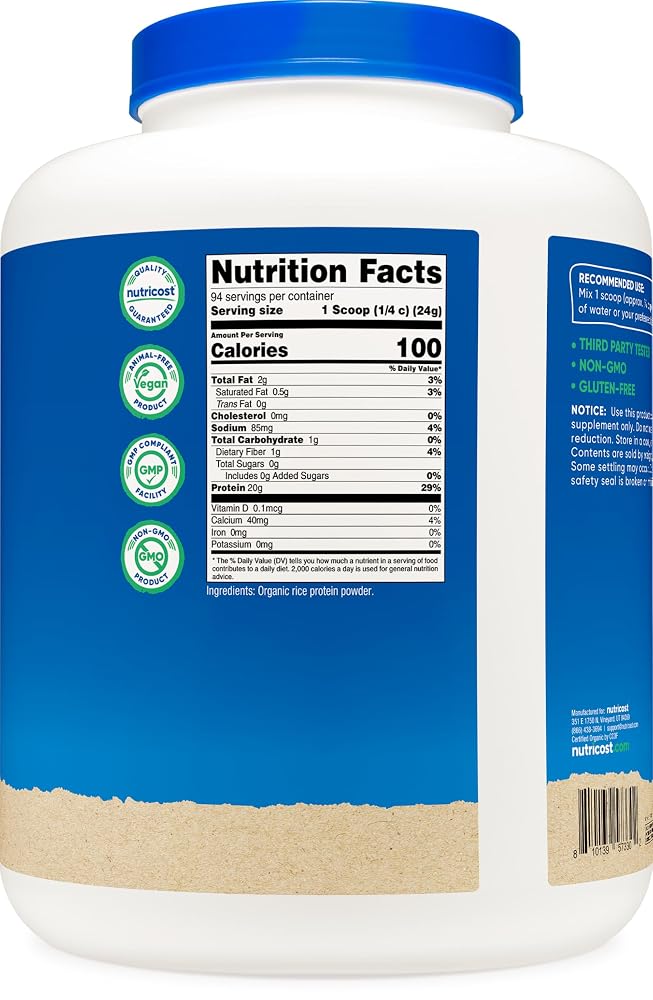Nutricost Organic Rice Protein Powder - 5 LB - image 5