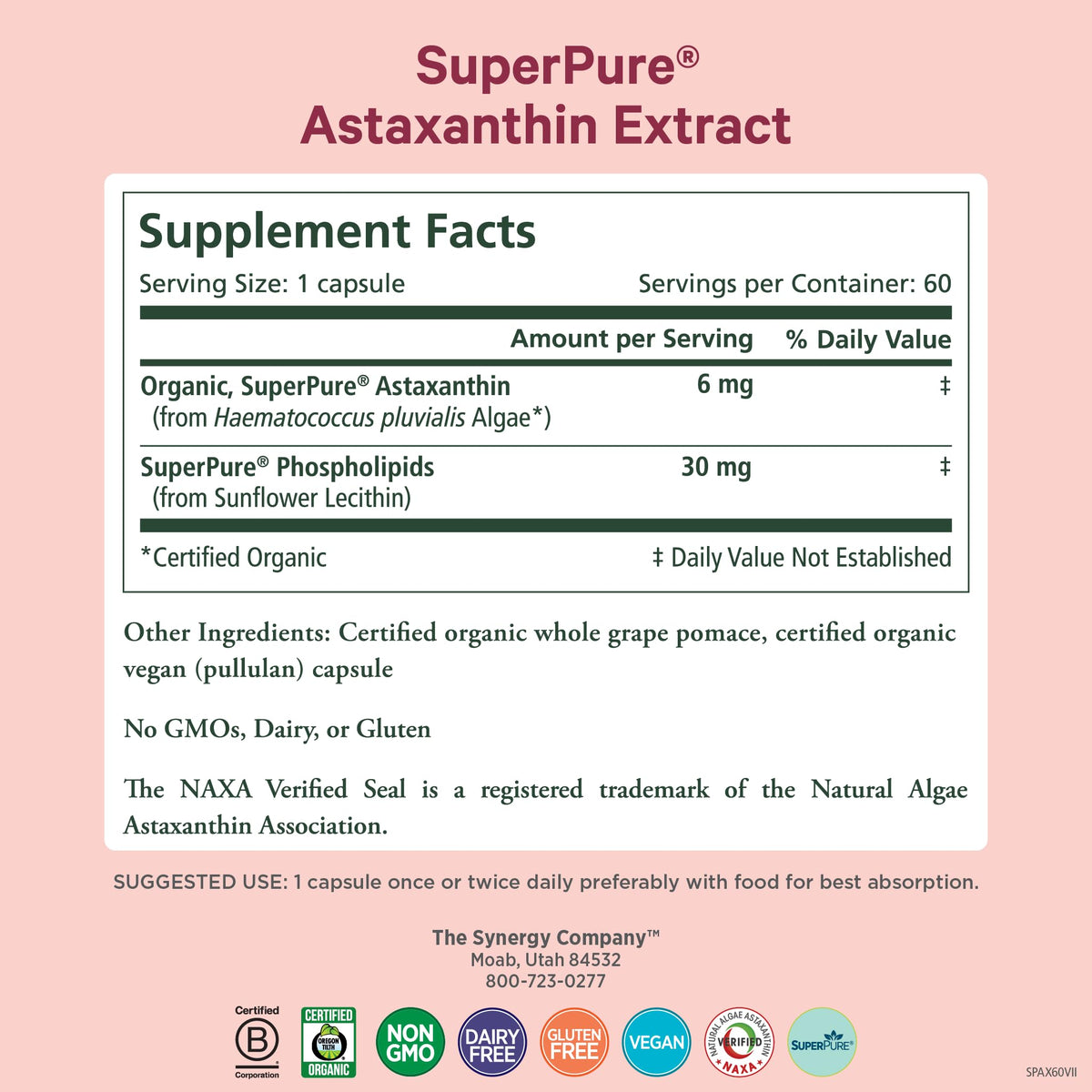 PURE SYNERGY SuperPure Astaxanthin Extract - 60 Capsules - image 2