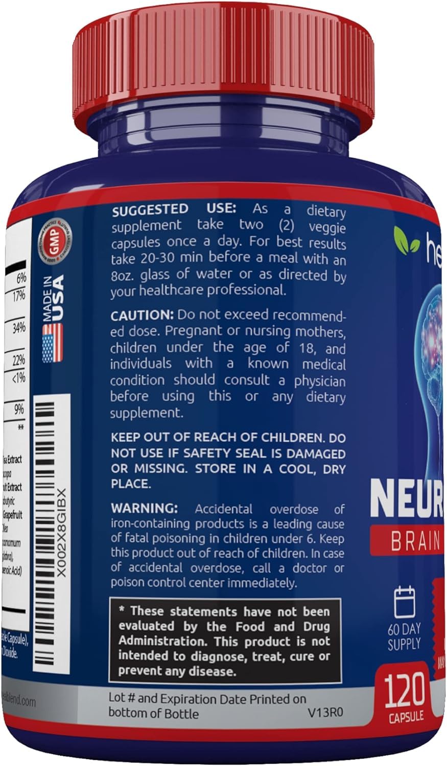 healblend Neuro Plus Brain & Focus Formula - Nootropic Brain Booster