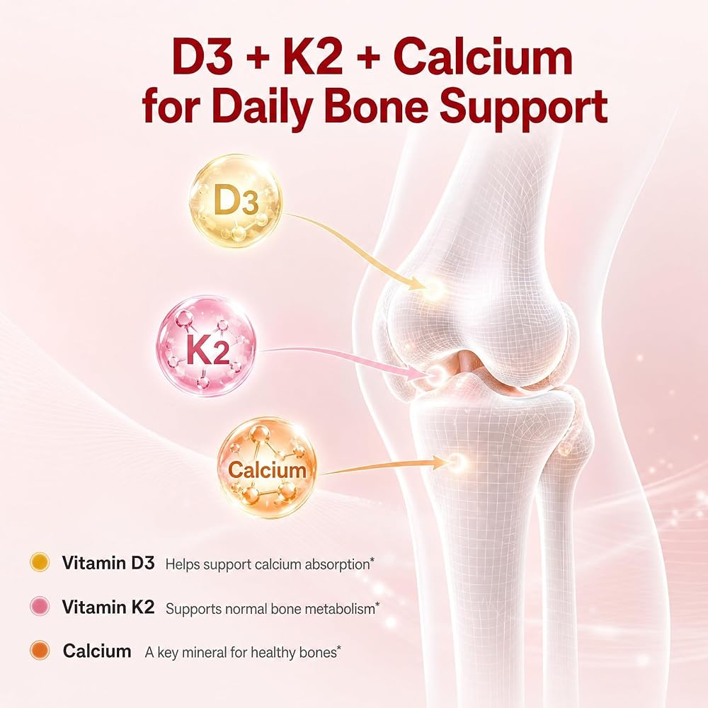 Biobor 200 mg Calcium Gummies with Vitamin D3+ K2, Strawberry