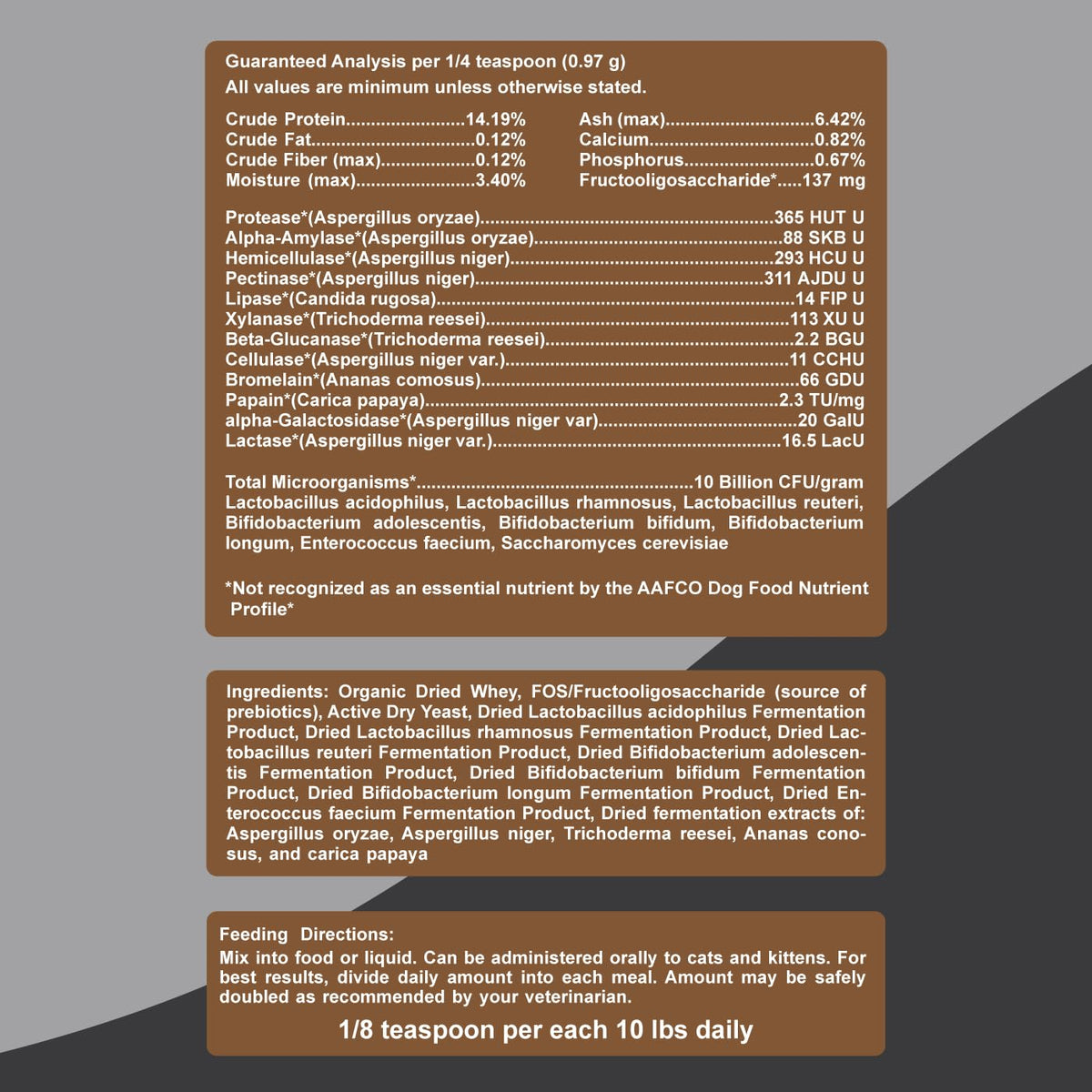 CATZYMES Probiotic Max - 10 Billion CFU per Gram - Prebiotics - 8