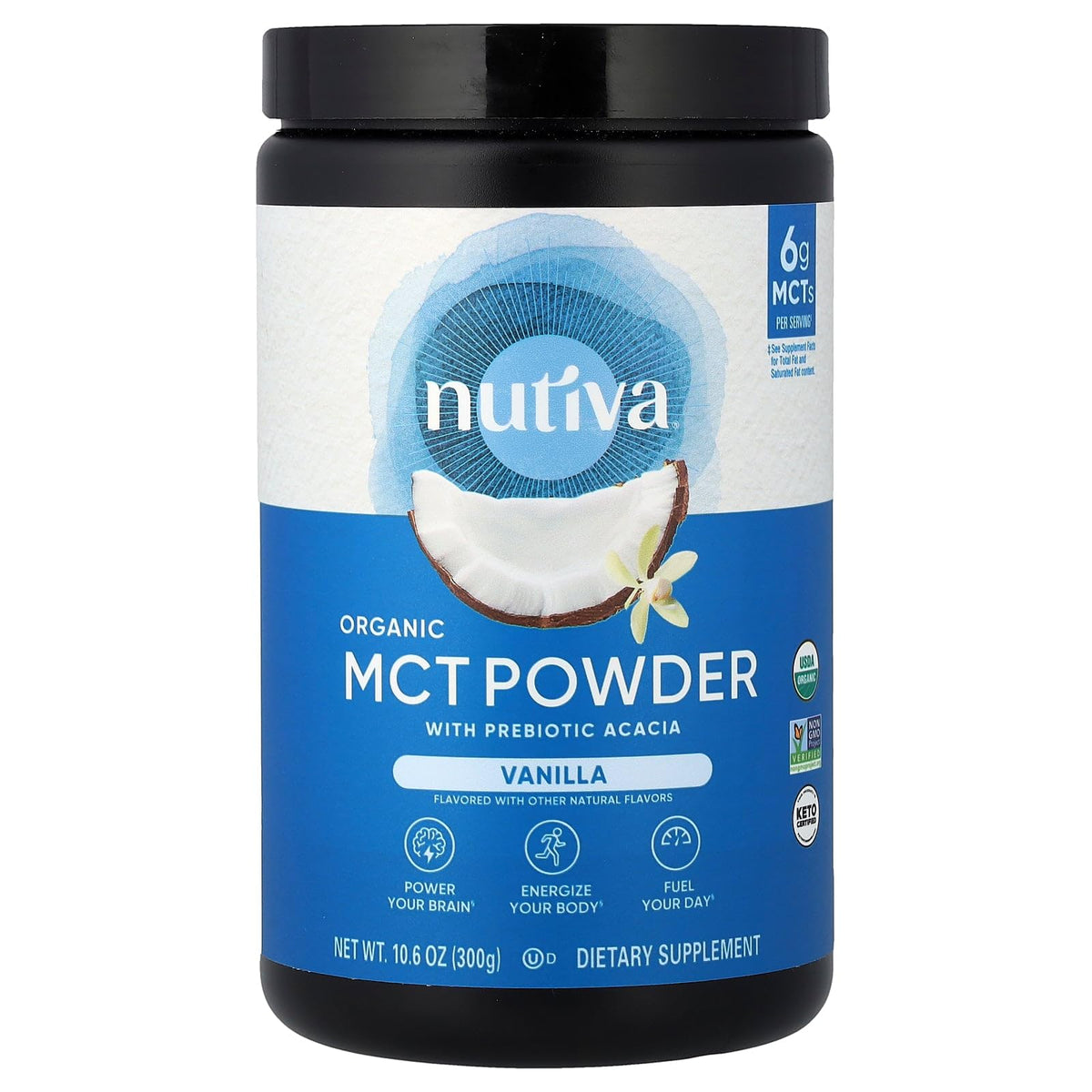 Nutiva Organic MCT Powder with Prebiotic Acacia Fiber