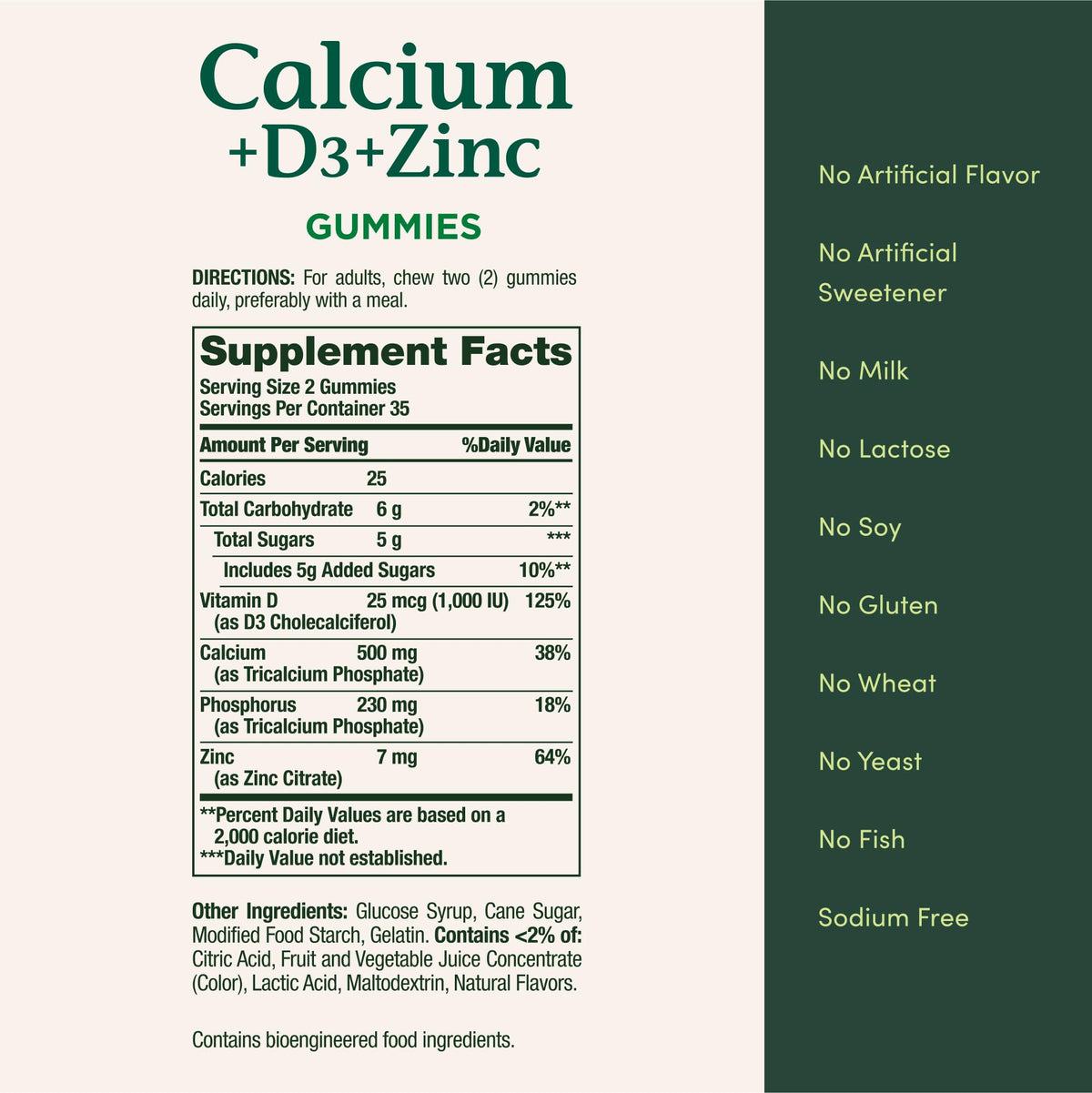 Nature's Bounty Calcium + D3 + Zinc Gummies - 70 Count - image 5