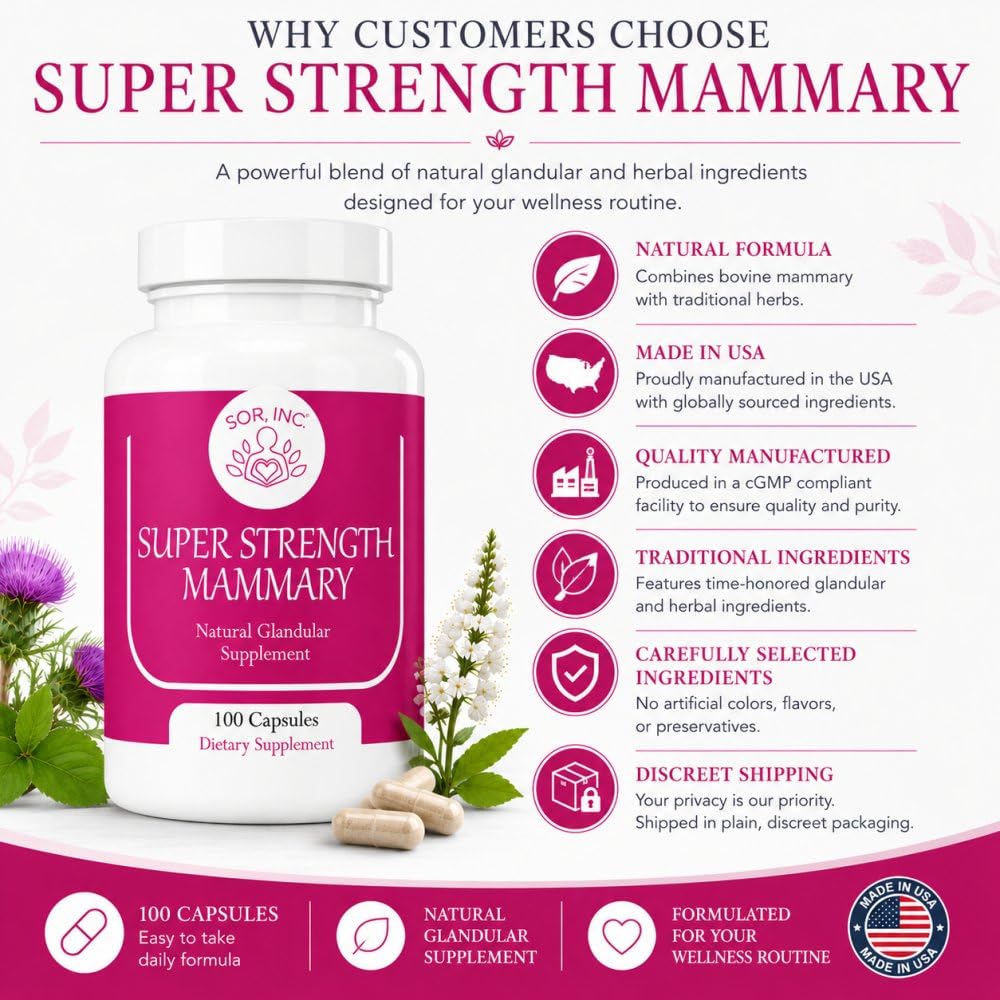 SOR, Inc. Super Strength Mammary Glandular Formula - 100 Capsules - image 5