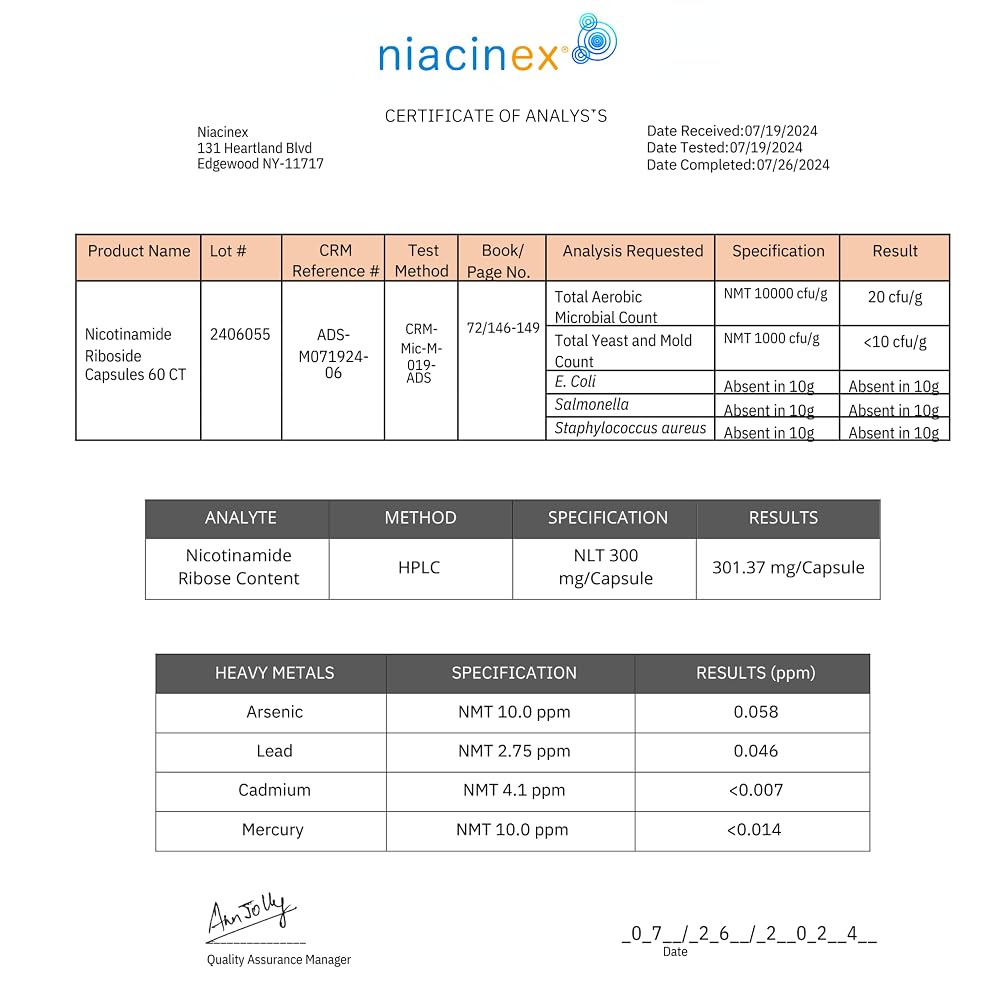 Niacinex NAD+ Supplement 600mg Nicotinamide Riboside - 60 Capsules - image 7