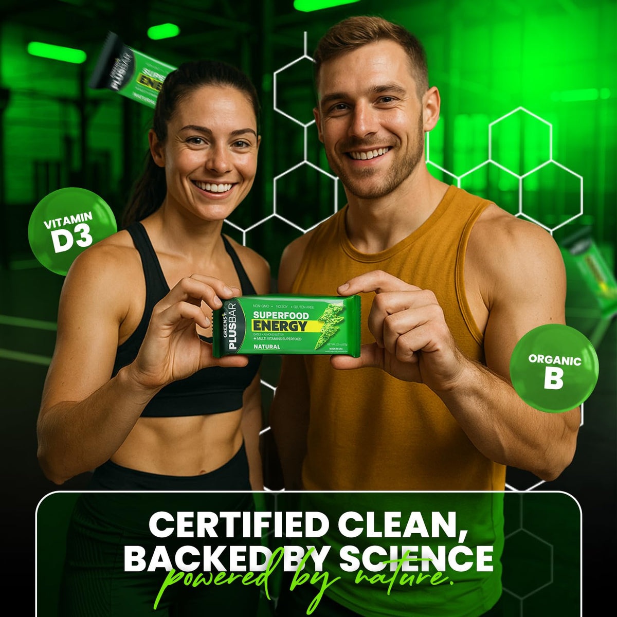 Greens+ Plusbar Natural Superfood Energy Bar - 12 Bars - image 2