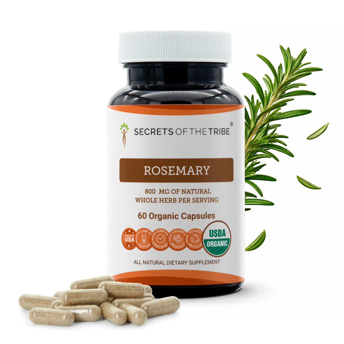 Secrets of the Tribe Rosemary USDA Organic - 60 Capsules
